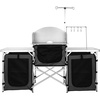 image:imageVEVOR Camping Kitchen Table Folding Outdoor Cooking Table with Storage Carrying Bag Aluminum Cook Station 3 Cupboard amp Detachable Windscreen Quick Setup for Picnics BBQ RV Traveling BlackBlack