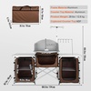 image:imageVEVOR Camping Kitchen Table Folding Outdoor Cooking Table with Storage Carrying Bag Aluminum Cook Station 3 Cupboard amp Detachable Windscreen Quick Setup for Picnics BBQ RV Traveling BlackBrown