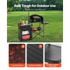 image:imageVEVOR Camping Kitchen Table Outdoor Camp Cooking Table Portable Cook Station with Storage Cupboard Carrying Bag Detachable Windscreen Quick Setup for BBQ Party Picnic RV Travel BlackDeep Black