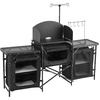 image:imageVEVOR Camping Kitchen Table Outdoor Camp Cooking Table Portable Cook Station with Storage Cupboard Carrying Bag Detachable Windscreen Quick Setup for BBQ Party Picnic RV Travel BlackBlack 3