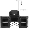 image:imageVEVOR Camping Kitchen Table Outdoor Camp Cooking Table Portable Cook Station with Storage Cupboard Carrying Bag Detachable Windscreen Quick Setup for BBQ Party Picnic RV Travel BlackBlack 1