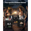 image:imageVEVOR Camping Kitchen Table Outdoor Camp Cooking Table Portable Cook Station with Storage Cupboard Carrying Bag Detachable Windscreen Quick Setup for BBQ Party Picnic RV Travel BlackBlack 3