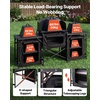 image:imageVEVOR Camping Kitchen Table Outdoor Camp Cooking Table Portable Cook Station with Storage Cupboard Carrying Bag Detachable Windscreen Quick Setup for BBQ Party Picnic RV Travel BlackBlack 1