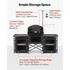 image:imageVEVOR Camping Kitchen Table Outdoor Camp Cooking Table Portable Cook Station with Storage Cupboard Carrying Bag Detachable Windscreen Quick Setup for BBQ Party Picnic RV Travel BlackBlack 1