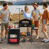image:imageVEVOR Camping Kitchen Table Outdoor Camp Cooking Table Portable Cook Station with Storage Cupboard Carrying Bag Detachable Windscreen Quick Setup for BBQ Party Picnic RV Travel BlackDeep Black