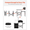 image:imageVEVOR Camping Kitchen Table Outdoor Camp Cooking Table Portable Cook Station with Storage Cupboard Carrying Bag Detachable Windscreen Quick Setup for BBQ Party Picnic RV Travel BlackDeep Black