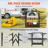 image:imageVEVOR Camping Kitchen Table SlimFold Cook Station Portable Folding Table with 4 Side Tables Heat Resistant Tabletop and Carrying Bag Ideal for Outdoor Picnics BBQs Camping RV TravelingBlack1