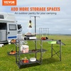 image:imageVEVOR Camping Kitchen Table with Sink Aluminum Folding Portable Outdoor Cook Station 2 Shelves amp Carrying Bag for Picnic BBQ Beach TravelingBlack