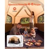 image:imageVEVOR Camping Tent 468 Person Automatic Inflatable Cabin Tent Easy Setup TPU Air Tube amp Large Mesh Windows Portable Waterproof Tent with Carry Bag for Family Outdoor Camping HikingBeige
