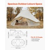 image:imageVEVOR Canvas Bell Tent 4 Seasons Yurt Tent for Camping with Stove Jack Waterproof Breathable with Zipped Detachable Floor Family Camping Glamping Outdoor Hunting PartyLight Beige