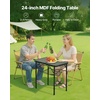 image:imageVEVOR Folding Camping Table Adjustable Height Aluminum MDF Outdoor Portable Lightweight for Cooking Beach Picnic Travel 24 x 16 inchBlack