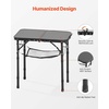 image:imageVEVOR Folding Camping Table Adjustable Height Aluminum MDF Outdoor Portable Lightweight for Cooking Beach Picnic Travel 24 x 16 inchBlack