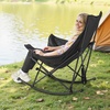 image:imageVEVOR Heated Camping Chair 3 Heating Settings LargeSized Padded Folding Rocker Heavy Duty Outdoor Lawn Chairs with Pocket Support 225lbs Portable Heated Chair for Sports Winter UseStandard