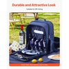 image:imageVEVOR Picnic Backpack Beach Picnic Backpack Bag for 2 Person with Insulated Cooler Compartment Detachable BottleWine Holder Lightweight Blanket Plates amp Cutlery Set for Hiking Camping Navy Bluesingle layer for 4  blue