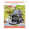 image:imageVEVOR Picnic Backpack Beach Picnic Backpack Bag for 2 Person with Insulated Cooler Compartment Detachable BottleWine Holder Lightweight Blanket Plates amp Cutlery Set for Hiking Camping Navy Bluedouble layer for 4  gray