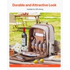 image:imageVEVOR Picnic Backpack Beach Picnic Backpack Bag for 2 Person with Insulated Cooler Compartment Detachable BottleWine Holder Lightweight Blanket Plates amp Cutlery Set for Hiking Camping Navy Bluesingle layer for 4  gray