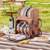 image:imageVEVOR Picnic Backpack Beach Picnic Backpack Bag for 2 Person with Insulated Cooler Compartment Detachable BottleWine Holder Lightweight Blanket Plates amp Cutlery Set for Hiking Camping Navy Bluedouble layer for 4  browne