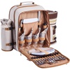 image:imageVEVOR Picnic Backpack Beach Picnic Backpack Bag for 2 Person with Insulated Cooler Compartment Detachable BottleWine Holder Lightweight Blanket Plates amp Cutlery Set for Hiking Camping Navy Bluesingle layer for 4  gray