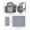 image:imageVEVOR Picnic Backpack Beach Picnic Backpack Bag for 2 Person with Insulated Cooler Compartment Detachable BottleWine Holder Lightweight Blanket Plates amp Cutlery Set for Hiking Camping Navy Bluedouble layer for 4  gray