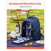 image:imageVEVOR Picnic Backpack Beach Picnic Backpack Bag for 2 Person with Insulated Cooler Compartment Detachable BottleWine Holder Lightweight Blanket Plates amp Cutlery Set for Hiking Camping Navy Bluesingle layer for 2  blue
