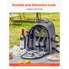 image:imageVEVOR Picnic Backpack Beach Picnic Backpack Bag for 2 Person with Insulated Cooler Compartment Detachable BottleWine Holder Lightweight Blanket Plates amp Cutlery Set for Hiking Camping Navy Bluesingle layer for 2  gray