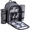image:imageVEVOR Picnic Backpack Beach Picnic Backpack Bag for 2 Person with Insulated Cooler Compartment Detachable BottleWine Holder Lightweight Blanket Plates amp Cutlery Set for Hiking Camping Navy Bluesingle layer for 2  gray