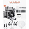 image:imageVEVOR Picnic Backpack Beach Picnic Backpack Bag for 2 Person with Insulated Cooler Compartment Detachable BottleWine Holder Lightweight Blanket Plates amp Cutlery Set for Hiking Camping Navy Bluedouble layer for 4  gray