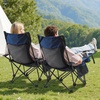 image:imageVEVOR Reclining Camping Chair 4 Adjustable Positions Portable Folding Lounger for Adults Mesh Beach Chair with Footrest amp Plush Cushion Supports 220 lbs Heavy Duty Camp Chairs for Patio BlueGray Padded