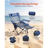 image:imageVEVOR Reclining Camping Chair 4 Adjustable Positions Portable Folding Lounger for Adults Mesh Beach Chair with Footrest amp Plush Cushion Supports 220 lbs Heavy Duty Camp Chairs for Patio BlueBlue
