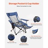 image:imageVEVOR Reclining Camping Chair 4 Adjustable Positions Portable Folding Lounger for Adults Mesh Beach Chair with Footrest amp Plush Cushion Supports 220 lbs Heavy Duty Camp Chairs for Patio BlueGray Padded