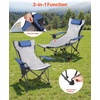 image:imageVEVOR Reclining Camping Chair 4 Adjustable Positions Portable Folding Lounger for Adults Mesh Beach Chair with Footrest amp Plush Cushion Supports 220 lbs Heavy Duty Camp Chairs for Patio BlueGray Padded