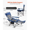 image:imageVEVOR Reclining Camping Chair 4 Adjustable Positions Portable Folding Lounger for Adults Mesh Beach Chair with Footrest amp Plush Cushion Supports 220 lbs Heavy Duty Camp Chairs for Patio BlueBlue