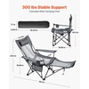 image:imageVEVOR Reclining Camping Chair 4 Adjustable Positions Portable Folding Lounger for Adults Mesh Beach Chair with Footrest amp Plush Cushion Supports 220 lbs Heavy Duty Camp Chairs for Patio BlueGrey
