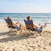 image:imageVEVOR Reclining Camping Chair 4 Adjustable Positions Portable Folding Lounger for Adults Mesh Beach Chair with Footrest amp Plush Cushion Supports 220 lbs Heavy Duty Camp Chairs for Patio BlueBlue