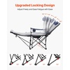 image:imageVEVOR Reclining Camping Chair 4 Adjustable Positions Portable Folding Lounger for Adults Mesh Beach Chair with Footrest amp Plush Cushion Supports 220 lbs Heavy Duty Camp Chairs for Patio BlueGray Padded