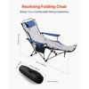 image:imageVEVOR Reclining Camping Chair 4 Adjustable Positions Portable Folding Lounger for Adults Mesh Beach Chair with Footrest amp Plush Cushion Supports 220 lbs Heavy Duty Camp Chairs for Patio BlueGray Padded