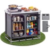 image:imageVEVOR Camping Storage Cabinet Outdoor Portable Aluminum Lightweight Table Quick Setup Compact Kitchen Cook Station with 6 Shelves and Carry Bag for Picnic BBQ Party Camping RV TravelingGrey