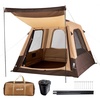 image:imageVEVOR Camping Tent 468 Person Automatic Inflatable Cabin Tent Easy Setup TPU Air Tube amp Large Mesh Windows Portable Waterproof Tent with Carry Bag for Family Outdoor Camping HikingBeige