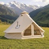 image:imageVEVOR Canvas Bell Tent 4 Seasons Yurt Tent for Camping with Stove Jack Waterproof Breathable with Zipped Detachable Floor Family Camping Glamping Outdoor Hunting PartyLight Beige