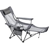 image:imageVEVOR Reclining Camping Chair 4 Adjustable Positions Portable Folding Lounger for Adults Mesh Beach Chair with Footrest amp Plush Cushion Supports 220 lbs Heavy Duty Camp Chairs for Patio BlueGrey