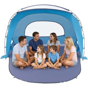 image:imageVEVOR Beach Tent Sun Shelter for 4 Person UPF 50 Protection Portable Sun Shade Canopy with Carrying Bag amp Sand Pockets Lightweight and Easy Setup Beach Umbrella for Camping Fishing Outdoor Picnic6 Person