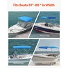 image:imageVEVOR 3 Bow Boat Bimini Tops 600D Polyester Canopy with Aluminum Alloy Frame Waterproof amp Sun Shade Boat Awning Canopy with Storage Bag 2 Support Poles 4 Straps 6Lx6772Wx46H Pacific BluePacific Blue