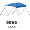 image:imageVEVOR 3 Bow Boat Bimini Tops 600D Polyester Canopy with Aluminum Alloy Frame Waterproof amp Sun Shade Boat Awning Canopy with Storage Bag 2 Support Poles 4 Straps 6Lx6772Wx46H Pacific BluePacific Blue