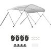 image:imageVEVOR 3 Bow Boat Bimini Tops 600D Polyester Canopy with Aluminum Alloy Frame Waterproof amp Sun Shade Boat Awning Canopy with Storage Bag 2 Support Poles 4 Straps 6Lx6772Wx46H Pacific BlueLight Grey