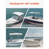 image:imageVEVOR 3 Bow Boat Bimini Tops 600D Polyester Canopy with Aluminum Alloy Frame Waterproof amp Sun Shade Boat Awning Canopy with Storage Bag 2 Support Poles 4 Straps 6Lx6772Wx46H Pacific BlueLight Grey