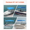 image:imageVEVOR 3 Bow Boat Bimini Tops 600D Polyester Canopy with Aluminum Alloy Frame Waterproof amp Sun Shade Boat Awning Canopy with Storage Bag 2 Support Poles 4 Straps 6Lx6772Wx46H Pacific BluePacific Blue