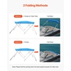 image:imageVEVOR 3 Bow Boat Bimini Tops 600D Polyester Canopy with Aluminum Alloy Frame Waterproof amp Sun Shade Boat Awning Canopy with Storage Bag 2 Support Poles 4 Straps 6Lx6772Wx46H Pacific BluePacific Blue