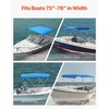 image:imageVEVOR 3 Bow Boat Bimini Tops 600D Polyester Canopy with Aluminum Alloy Frame Waterproof amp Sun Shade Boat Awning Canopy with Storage Bag 2 Support Poles 4 Straps 6Lx6772Wx46H Pacific BluePacific Blue