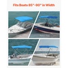 image:imageVEVOR 3 Bow Boat Bimini Tops 600D Polyester Canopy with Aluminum Alloy Frame Waterproof amp Sun Shade Boat Awning Canopy with Storage Bag 2 Support Poles 4 Straps 6Lx6772Wx46H Pacific BluePacific Blue