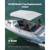 image:imageVEVOR 3 Bow Boat Bimini Tops 600D Polyester Canopy with Aluminum Alloy Frame Waterproof amp Sun Shade Boat Awning Canopy with Storage Bag 2 Support Poles 4 Straps 6Lx6772Wx46H Pacific BlueLight Greytop cover replace